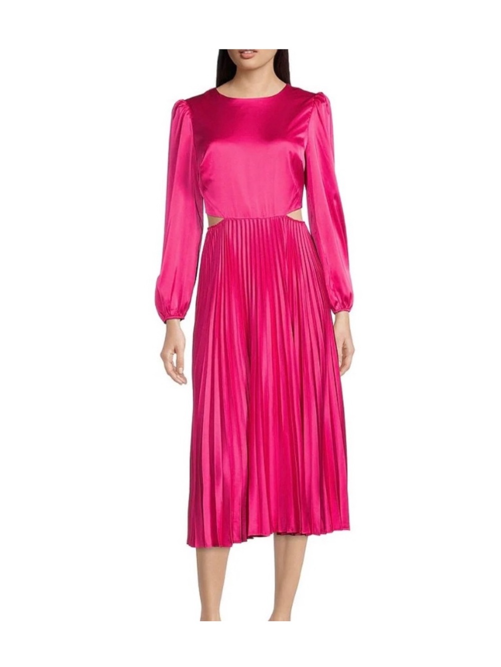Adelyn Rae Pink Pleated Midi Dress